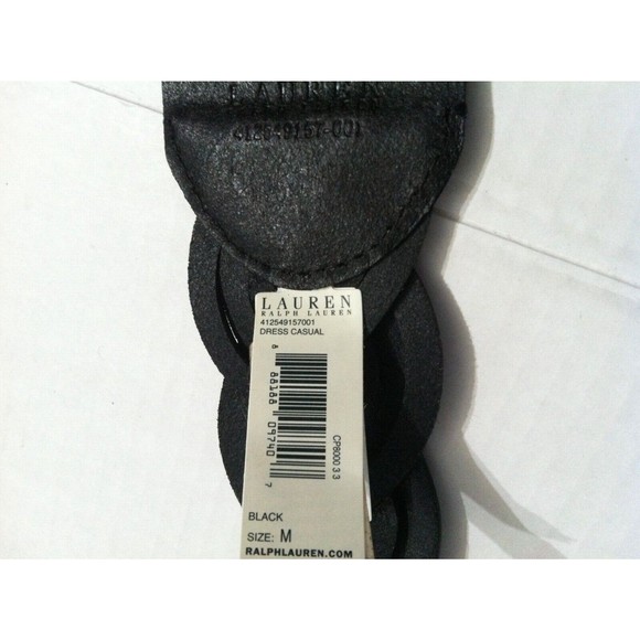 RALPH LAUREN WOMENS NEW BLACK LEATHER BELT SIZE: M  LENGTH: 38\